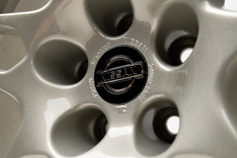 Nissan R33 GTR Wheel Reproduction Center Caps *Black Chrome*