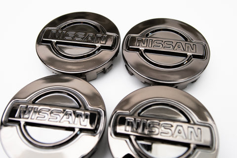 Nissan R33 GTR Wheel Reproduction Center Caps *Black Chrome*