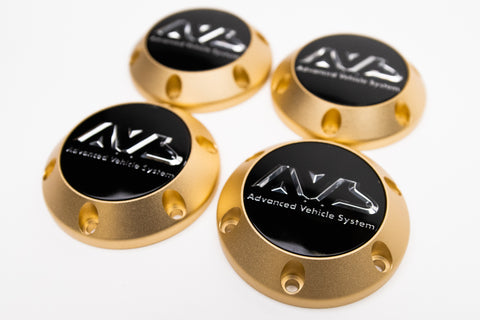 Yokohama AVS Model 6 Reproduction Center Caps *Anodized Gold*