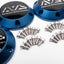 Yokohama AVS Model 6 Reproduction Center Caps *Anodized Blue*