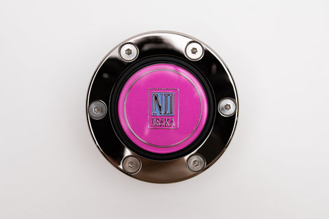 ND Osaka Pink Horn Button *Black Chrome Trim Ring*