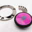 ND Osaka Pink Horn Button *Black Chrome Trim Ring*