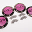 Yokohama AVS Model 5 Reproduction Center Caps *Dark Pink / Black Chrome *