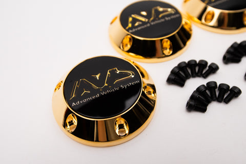 Yokohama AVS Model 6 Reproduction Center Caps *24k Gold Plated*