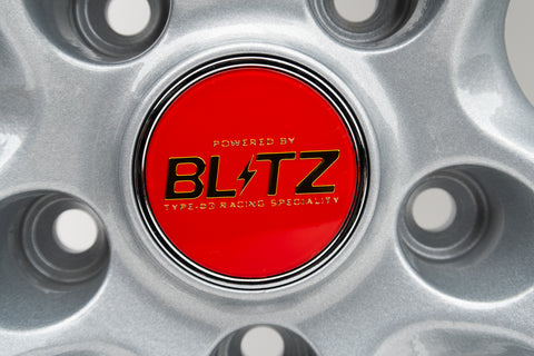 Blitz BRW03 Reproduction Center Caps *Red/Gold/Chrome*