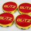 Blitz BRW03 Reproduction Center Caps *Red/Gold*