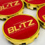 Blitz BRW03 Reproduction Center Caps *Red/Gold*