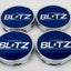 Blitz BRW03 Reproduction Center Caps *Blue/Chrome*