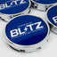 Blitz BRW03 Reproduction Center Caps *Blue/Chrome*