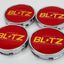 Blitz BRW03 Reproduction Center Caps *Red/Gold/Chrome*