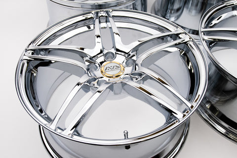 AVS Model 5 18" 9JJ +35, 8JJ +30 (5x114.3) *Triple Chrome Plated*